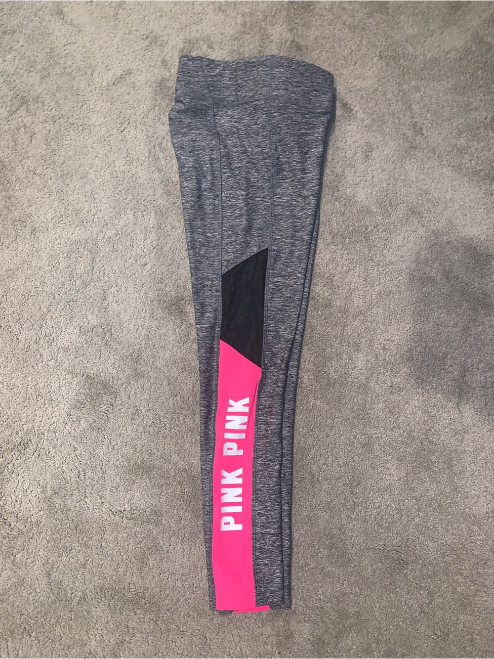 Victoria's Secret PINK Ultimate Gray and Black Leggings and half zip sweatshirt